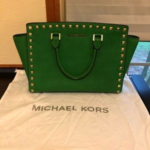 Michael Kors green handbag